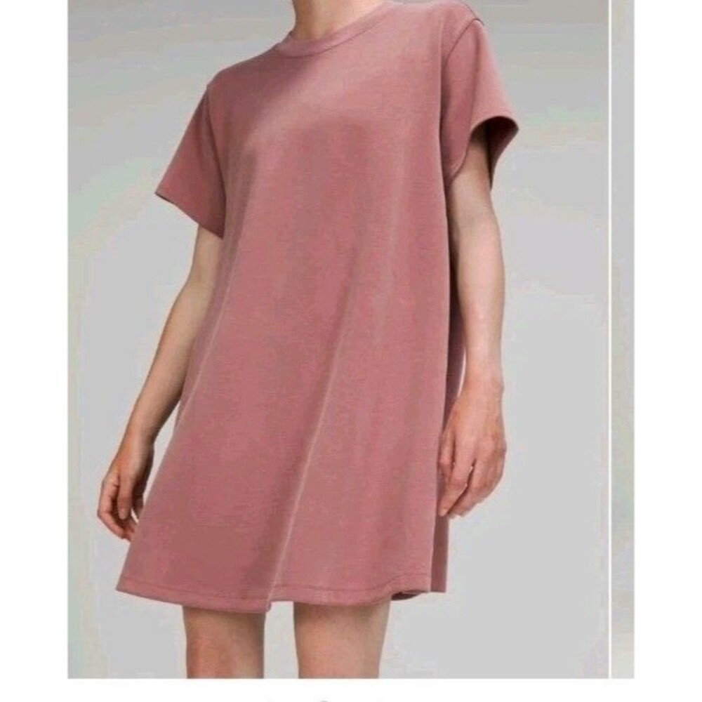 Lululemon All Yours T-Shirt Dress Softstreme Spiced Chai Pink Mini Size 4 W1DENS
